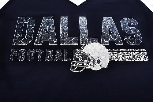 Womens City Football Fans Vintage Sporty V Neck Tee Shirts - Navy & Grey4