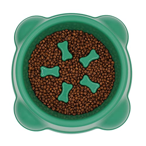 Ciotole per cani con alimentazione lenta, antiscivolo labirinto puzzle ciotola per cani interattiva, per prevenire soffocamento, ciotola per cani sani e asciutti e asciutti (verde)