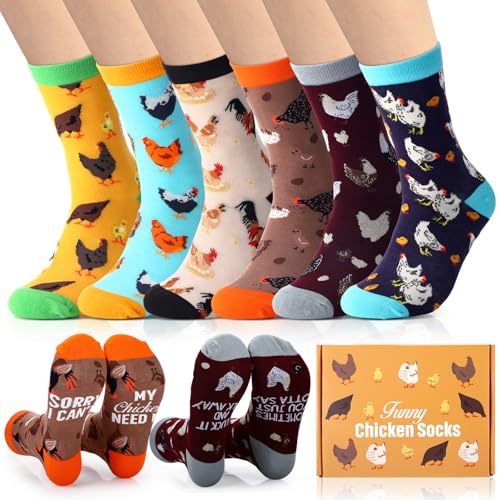6 Pair Funny Novelty Crew Socks Set