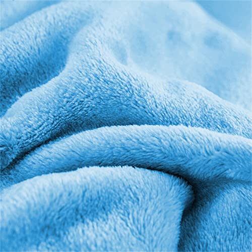 Miniatura 3 de Greatoyar Manta De Franela Para Sofá, Manta De Franela Para Cama, Manta Para Mascotas, Mantas Ligeras, Extra Cálido, Sobrecama, Caliente, Transpirable Para Invierno, Color Azul Cielo, 220x240cm