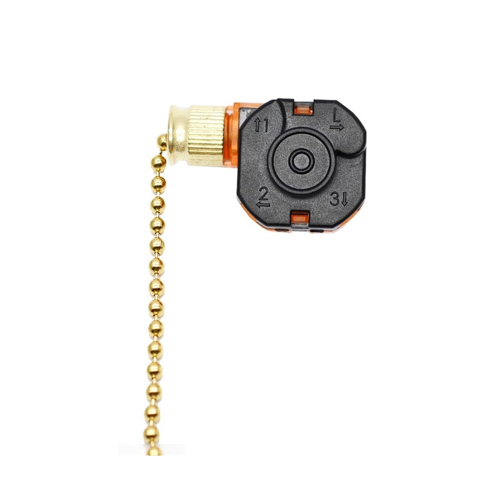 AUOQKQUT 1pc 3089B-3 3 Speed Brass 4 Wire Ceiling Fan Switch Pull Chain Control (3089B-2)