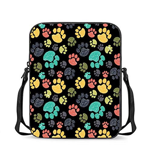 chaqlin Lovely Dog Paw Crossbody Bags for Ladies Girls Back to School Shoulder Handbags Casual Sport Travel Sling Messenger Shoulder Handbags Women Gifts
