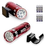 Clip-On LED Pocket Grill Light by BBQ Croc, 2-Pack, Hands-Free Mini Flashlight with Clip, Ultra-Bright 9 LED, Snaps to Hats Tools Shoes & More, Batteries Included