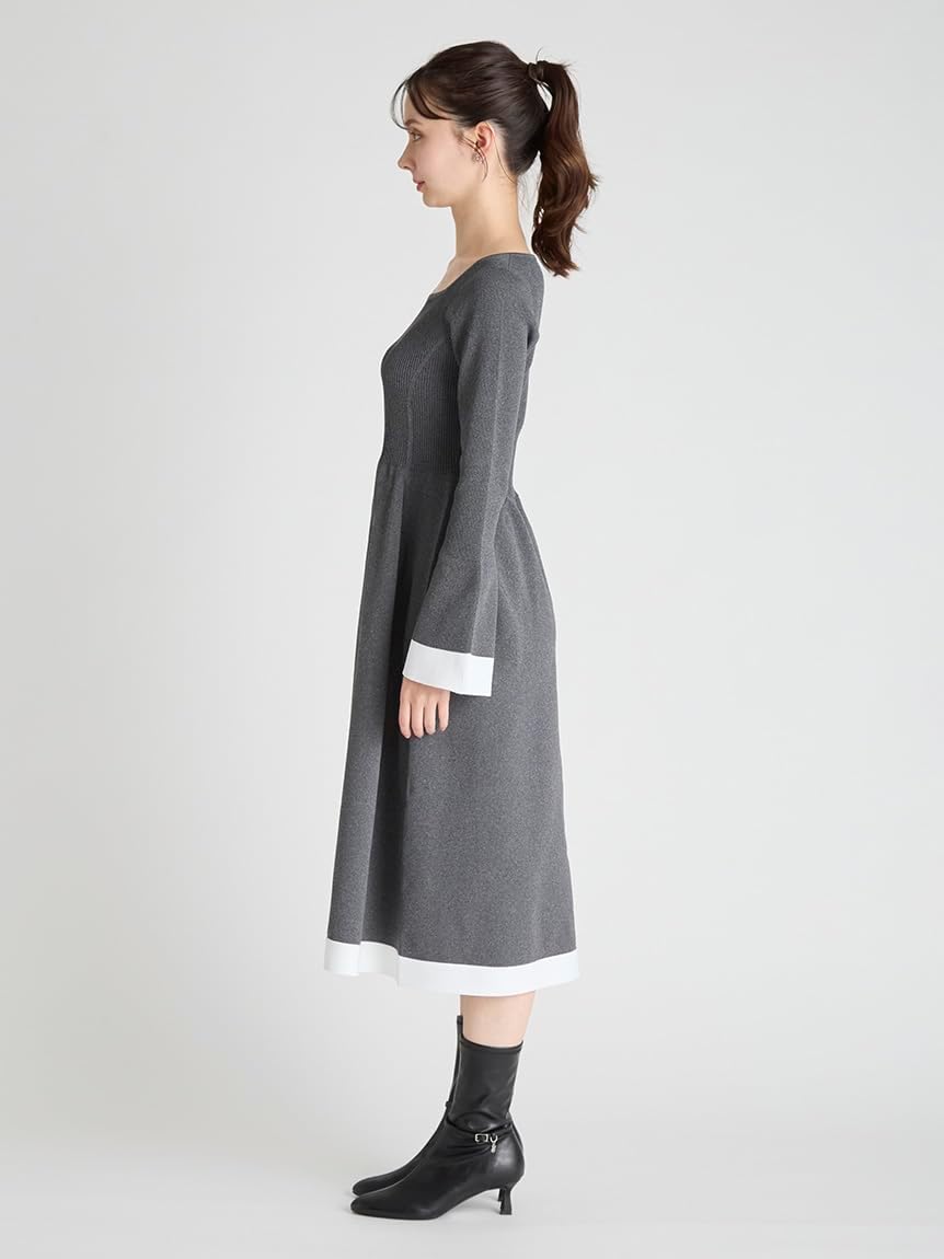 Amazon.co.jp: ベルスリーブホールガーメントニットワンピース