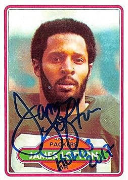 Sports Memorabilia Autograph Warehouse 302508 James Lofton Autographed Football Card - Green Bay Packers Hall of Fame 1980 Topps No. 78 Inscribed HOF 03