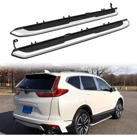 HYPER GLORY Running Boards, Compatible with 2017-2022 Honda CRV CR-V All Models, OE Factory Style Silver with Black Aluminum Heavy Duty Side Step Bars Cover