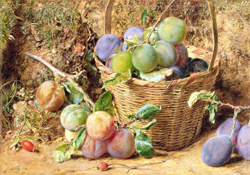 ARToPHIIU Art Imprimé Image Peinture Murale Art Impression Tableaux Prunes par William Henry Hunt Images Abstraites Pour les Décorations pour la Maison...