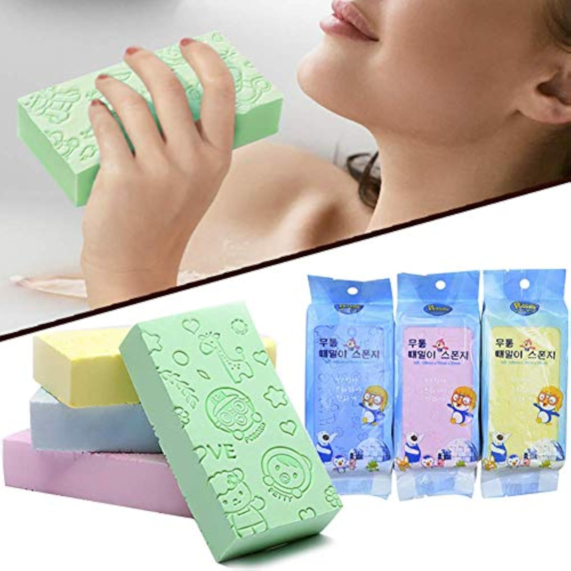 2 Pack Bath Face Scrubber Sponge, Dead Skin Remover