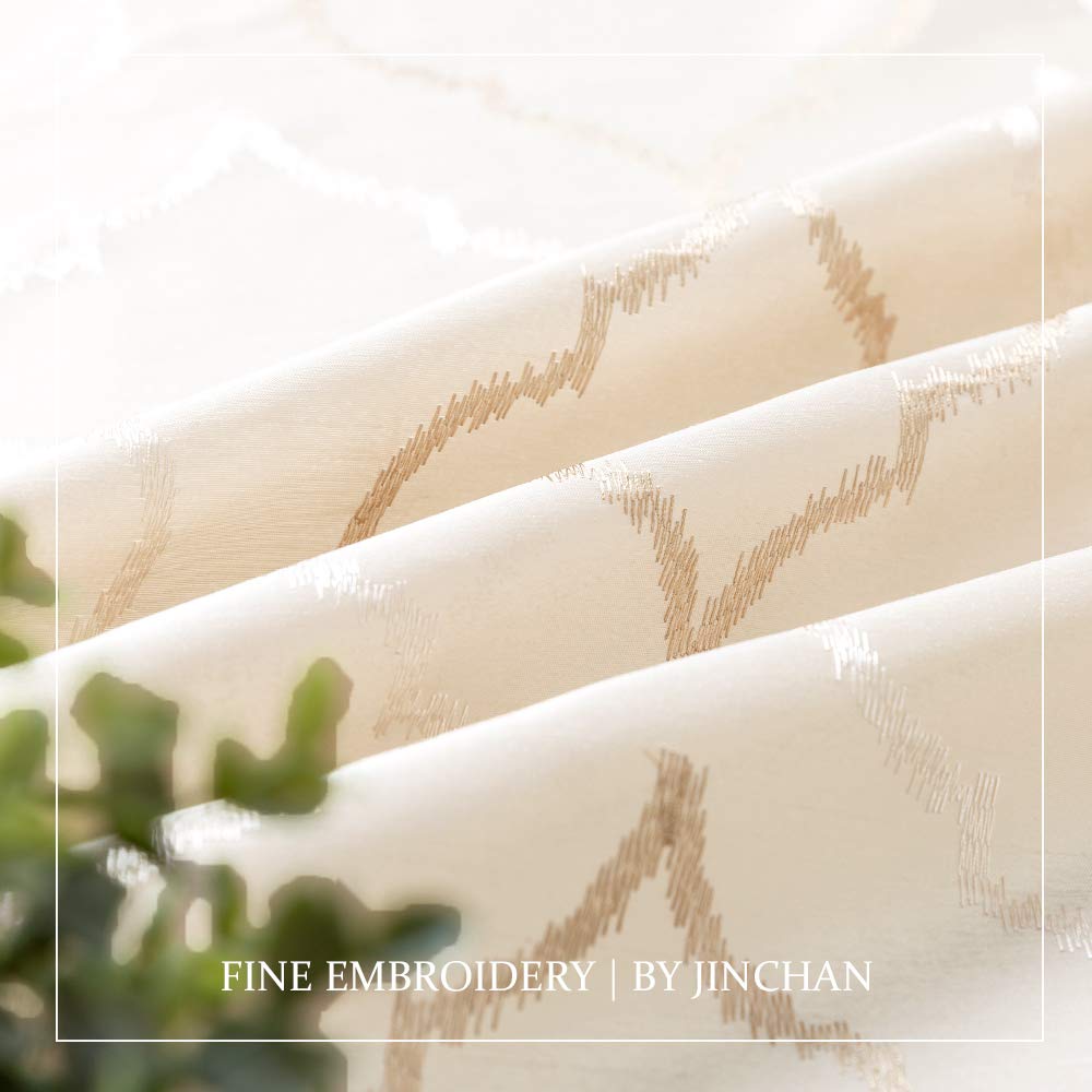 Amazon｜jinchan フェイクシルク花柄カーテン モロッコタイルデザイン