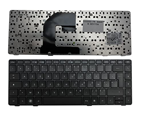 Teclado para ordenador portátil HP francés marco negro repuesto Keyboards4Laptops 6037B0054605
