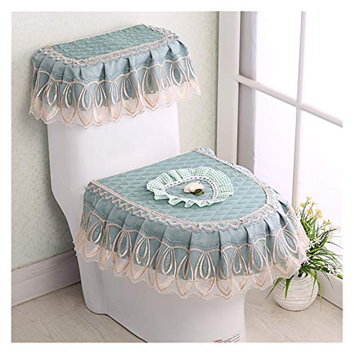 WAYYQX Toile Sitzbezug Pads 3 Stück/Set U-förmige Toilettensitzbezug Set Gold Samt Spitze WC Sitz Abdeckung WC U-Form… – Bild 3