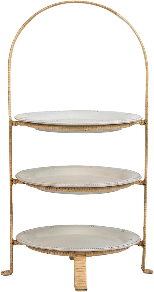 Provence Rattan Triple Tiered Server - Whitewash