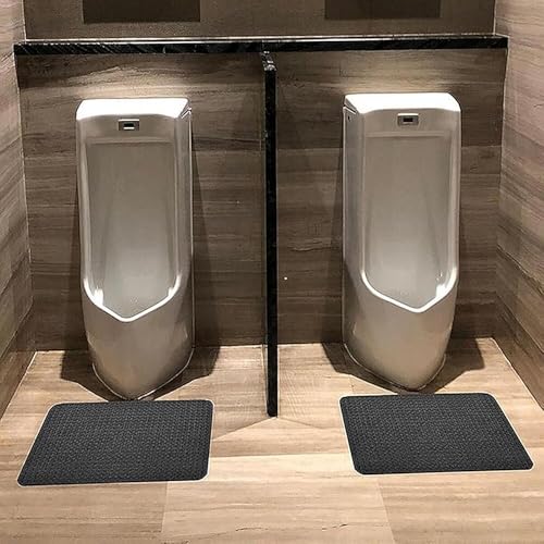 FenLinJun 小便器マット トイレマット フロアパッド トイレカーペット 人気 滑り止め 吸水 小便器マット おしっこパッド 男性用トイレ用 商業 浴室床プロテクター ホテル 学校 会社用 (グレー B*2)