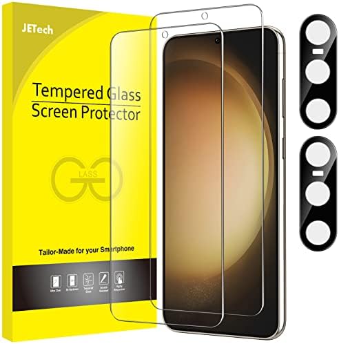 JETech Screen Protector for Galaxy S23, with Camera Lens Protector, 2+2Pack