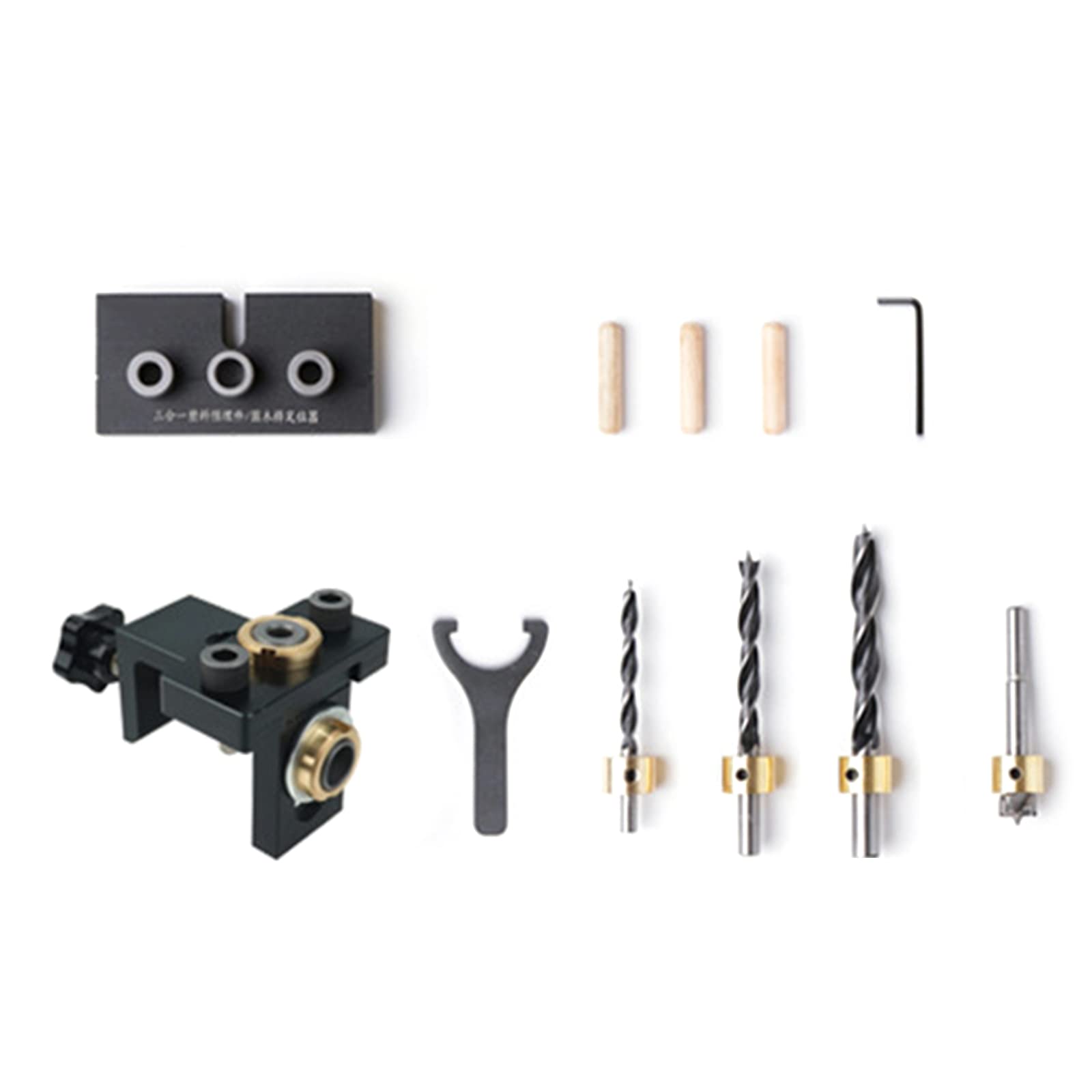 Newft D Package 3 In 1 Adjustable Doweling Jig Drilling Tool Opener Centering 3In1 Woodworking Drilling Locator Hole Puncher Doweling Jig For Furniture