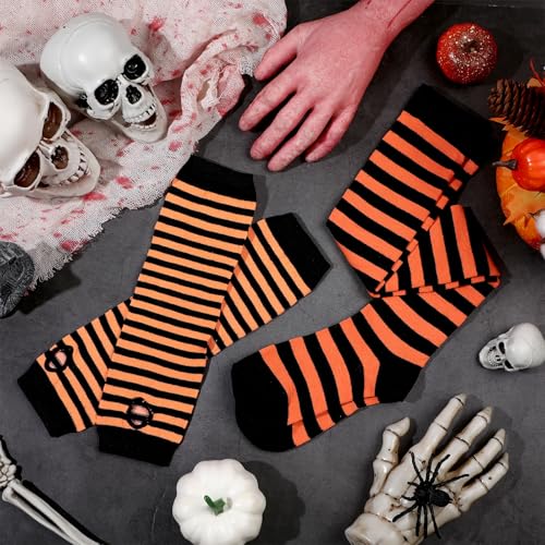 Image of Geyoga Arm Warmers Leg Warmers Striped Thigh High Socks Fingerless Gloves Stockings Christmas Halloween