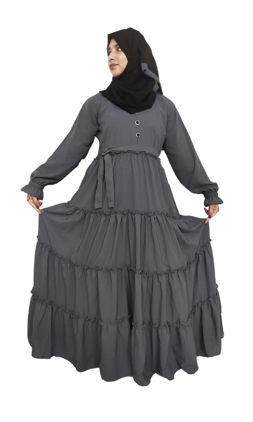 BURAQUE DESIGNER Nida fabric Free Size Muslim Burqa/Abaya & Burkha Dress for Muslim women and Girl's (M02-Burkha)