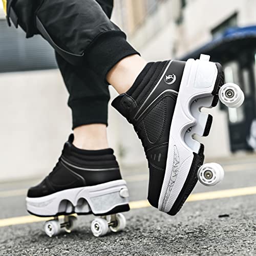 Deformation Roller Skates Roller Skate Shoes For Women Four Rounds Children'S Roller Skates Shoes That Turn Into Rollerskates Sneakers Outdoor Light Shoes With Wheels For Girls/Boys thumb #2