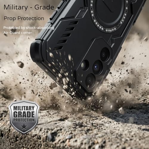 Image of ShieldTech Back Cover Case for Samsung Galaxy A37 5G | 360 Protection Mobile Phone Case | Mag-Safe | Camera Protection | Samsung Galaxy A37 Back Case Cover | Samsung Galaxy A 37 5+G - Black TPU + PC