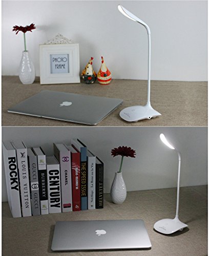 Leadleds Reading Light for Desktop&Table Lamp-14 LED-Rechargeable, Touch-Sensitive Control, Dimmable 3 Levels Brightness Adjustable, Goose-Neck, Good for Living Room, Bedroom, Office