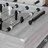 Mengtu Holzwerkstoff-Kicker-Tisch mit modernem Design & hohlen Stahlrohren - Graues Sonoma - 146,5 x 74 x 85 cm Model3378204