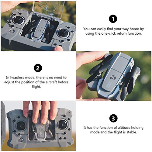 Toyvian 1 Conjunto GPS Fotografia Aérea Drone RC Selfie Drone Helicóptero Dobrável.