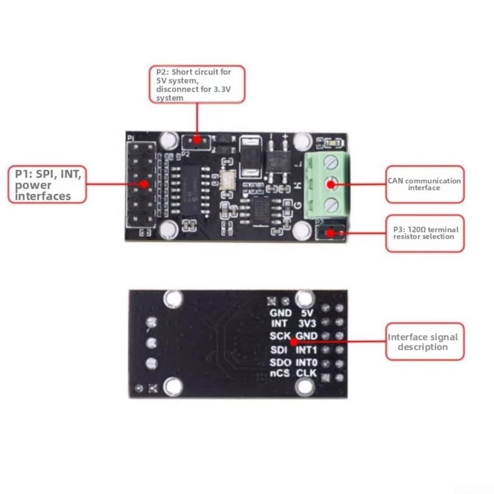 Für SPI zu CANFD MCP2518FD Modul elektronische Komponente mit 31 FIFOs, CAN2.0B und CANFD Formaten, für Automobil- und Industrieanwendungen