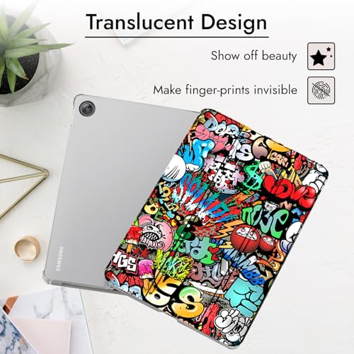 Image of Robustrion Cover for Samsung Galaxy Tab A11 Plus Cover Case 11 inch, Flip Cover Case for Samsung Galaxy Tab A11 Plus Cover /Tab A11+ Tablet Cover with Translucent Back - Hippy