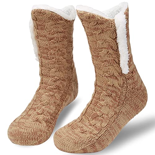 Niofind Calcetines Hombre Mujer Invierno, Calcetines Termicos Antideslizantes Gordos, Calcetines para Casa Térmicos, Calcetines para Dormir Polar Calentitos, Regalo Navidad Cover