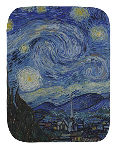 The Starry Night (Van Gogh 1889) Burp Cloth - Fleece2