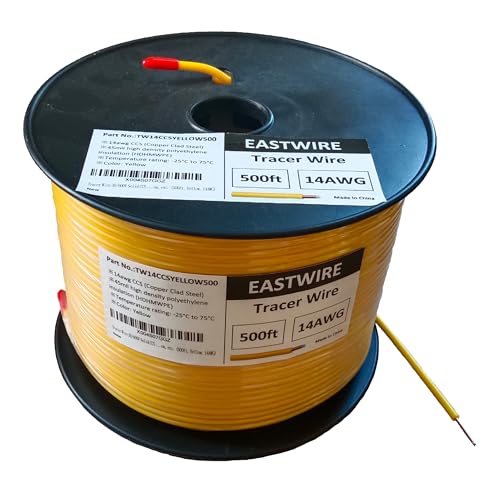 eastwire 14awg Gas Pipes Tracer locating Wire 30/600V 500ft Yellow