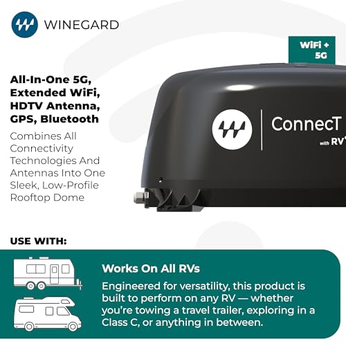 Image of Winegard Connect 5G WF2-5G1 - Outdoor 5G Router with HDTV Antenna, Long-Range Wi-Fi, GPS & Bluetooth, Starlink Compatible