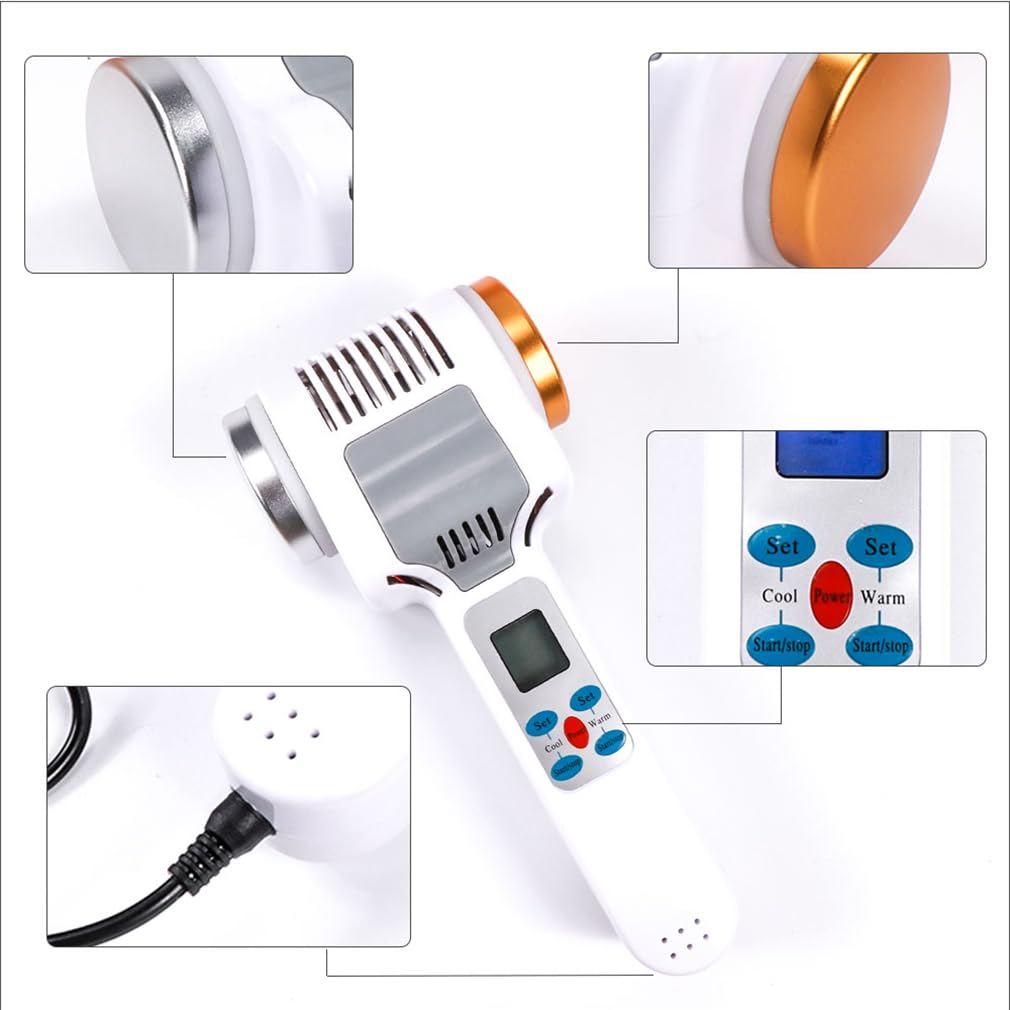 Heiß und Kalt Gesichtsmassagegerät, Doppelköpfe Hammer Vibration Massage Instrument, SPA Anti-Falten Haut Straffen Lifting Massage Maschine