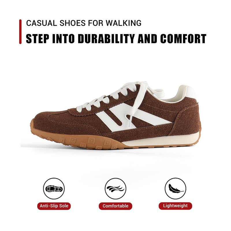 Image of Sneakers for Women Retro Fashion Trendy Sneakers with Foam Insole Casual Shoes for Walking Tennis Classic Non-Slip Comfort Shoes