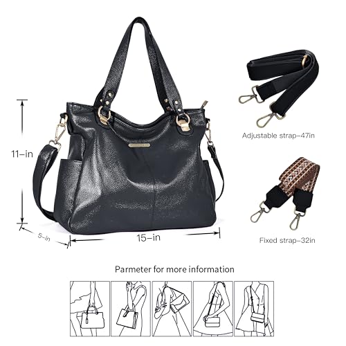 Bolso Hobo de Cuero Genuino para Mujer miniatura 4