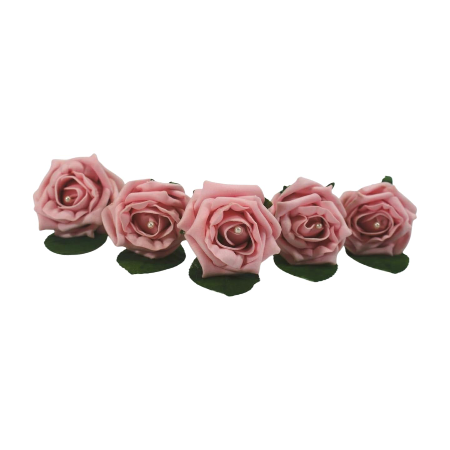 Shimmer-hj 5 Vintage Pink Handmade Rose Buttonholes with Pearl - Artificial Flower Boutonniere & Corsage for Weddings, Proms, Bride, Groom, Bridesmaid & Guests โ image 1