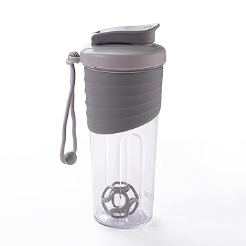 andMe Protien Shaker bottle for Gym, Workout, Running | Sipper bottle with Anti Slip Silicon Sleeve | BPA-Free Material | For Men & Women Grey Colour 700ml - image, photos