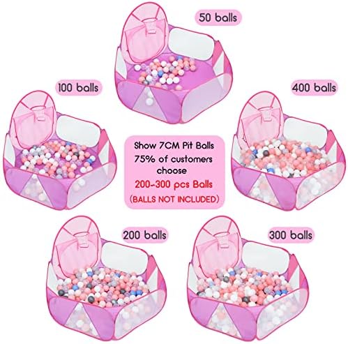 Eocolz Kids Ball Pit Large Pop Up Childrens Ball Pits Tent for Toddlers Playhouse Baby Crawl Playpen with Basketball Hoop and Zipper Storage Bag, 4 Ft/120CM, Balls Not Included 5 51jcfLdJ95L. AC