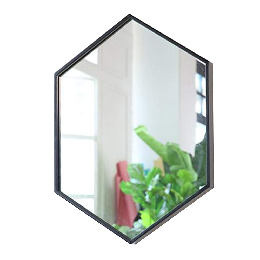 BOPI Bathroom Mirror Hexagon Wall-Mounted Bathroom Mirror-Metallic Framed Large Vanity Mirrors Shaving Mirror Magnifying Mirror Shower Make-up Mirror-Bedroom Living Room Hallway（Multiple Sizes）