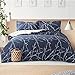 Bedsure Printed Duvet Cover Set King Size Navy/Beige - Pattern Comforter Cover with Zipper Closure 3 Pieces (1 Duvet Cover + 2 Pillow Shams, 104x90 inches)