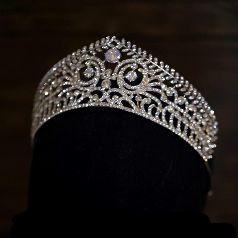 Diamentowa Tiara luksusowe kryształowe geometryczne tiary ślubne sześcienne cyrkonia korona Rhinestone korowód diadem opaska ślubne akcesoria do włosów