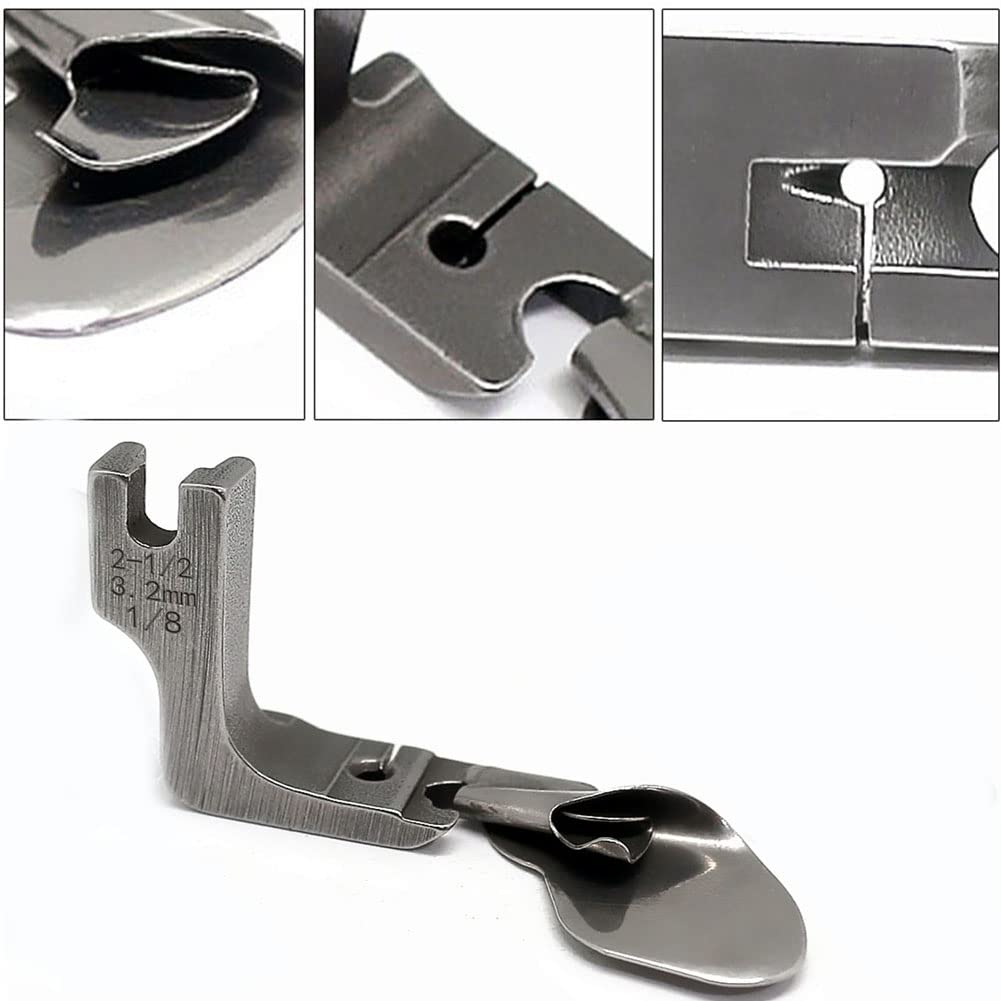 Fbshicung Industrial Curved Scroll Hemmer Foot #FB-189 HIGH Shank Hem Pull Tube Presser Foot Compatible with Brother JUKI CONSEW Singer (1/8