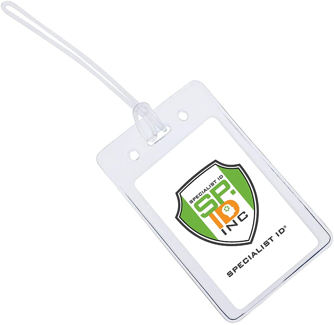 5 Pack - Clear Plastic Luggage Identification Tags with Loops Included - Business Card or Photo Insert Bag Tags - Great for Travel and Student ID’s by