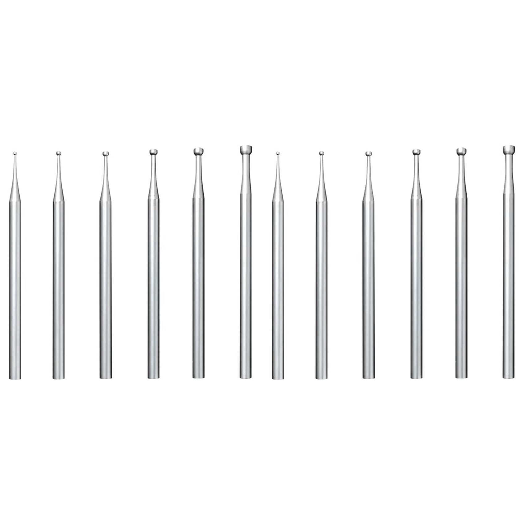 Jnchdghwa Silver 12 Pcs Round Cup Burr - 3/32Inch Shank Jewelry Making Burs Wire Rounder Bits
