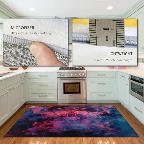Tapis de chambre lavable abstrait 120x150 avec antidérapant
