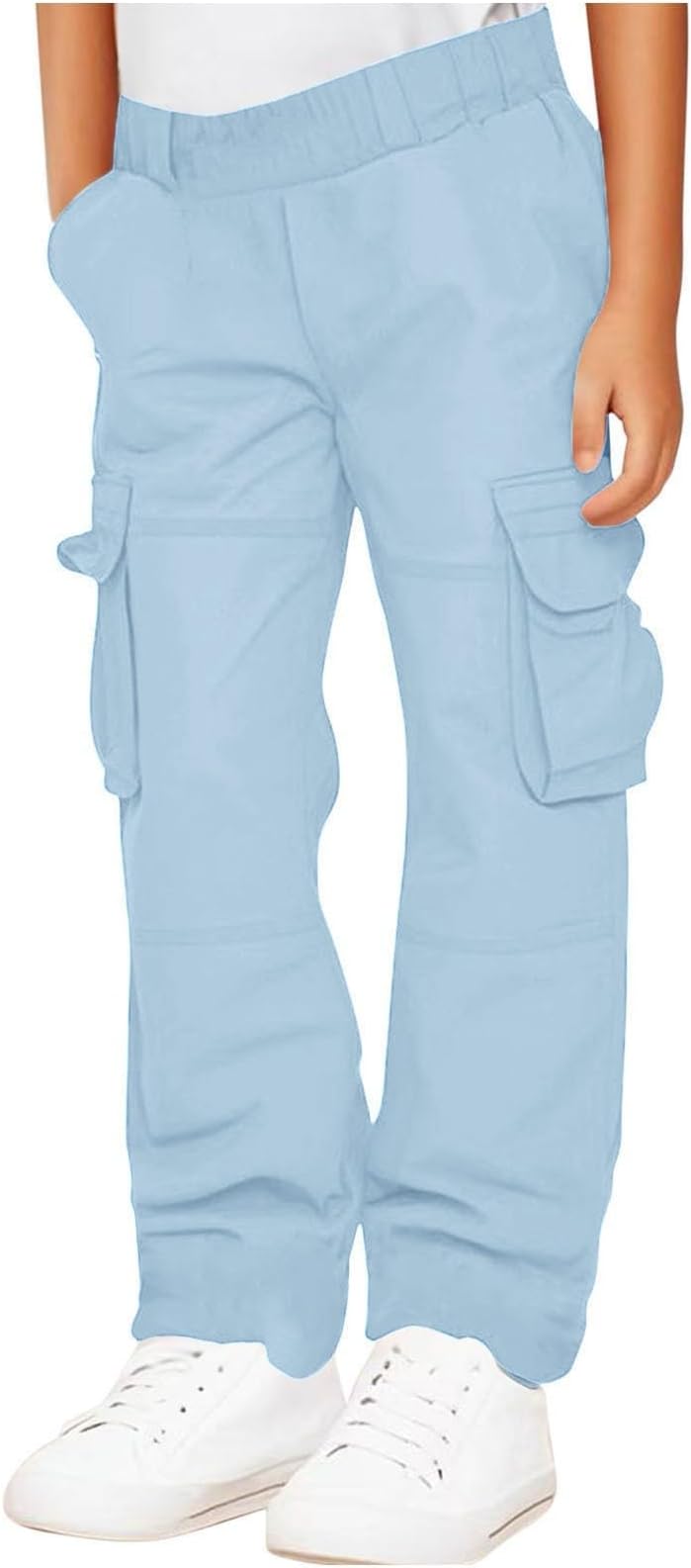 Boys' Jogging Bottoms Wide Straight Leg Tracksuit Cargo Trousers with Pockets Elastic Waist Warm Training Pants for Teenagers Autumn Winter Fitness Gym