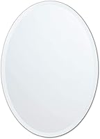 Vista 14 de Better Bevel - Espejo ovalado oblongo, sin marco, de 20 x 30 pulgadas, borde biselado de 1 pulgada, espejo de pared de baño