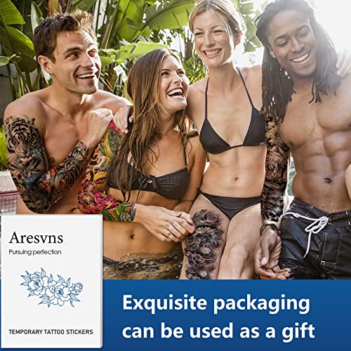 Image of Aresvns 12 Sheets Spring Flowers Temporary Tattoo Sleeves for Women Girls