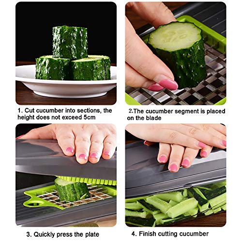 Cortadora multifuncional de vegetales con 8 cuchillas miniatura 5