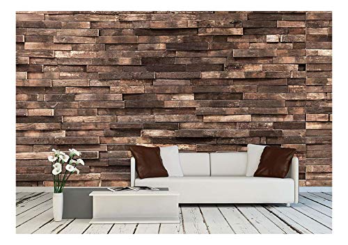 wall26 Wall Mural Brown Retro Wood Textured Paneling Removable Self-Adhesive Large Wallpaper - 66x96 inches